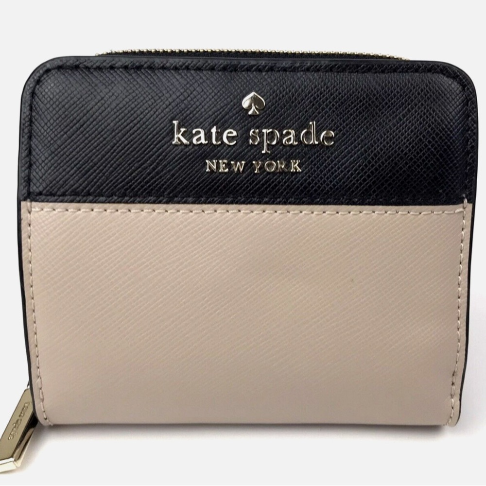 Kate Spade Colorblock Zip Around Bifold Leather Wallet